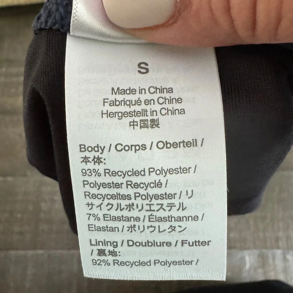 J.CREW NWT Textured curved-waist cheeky bikini bottom Navy Size Small - Picture 3 of 5